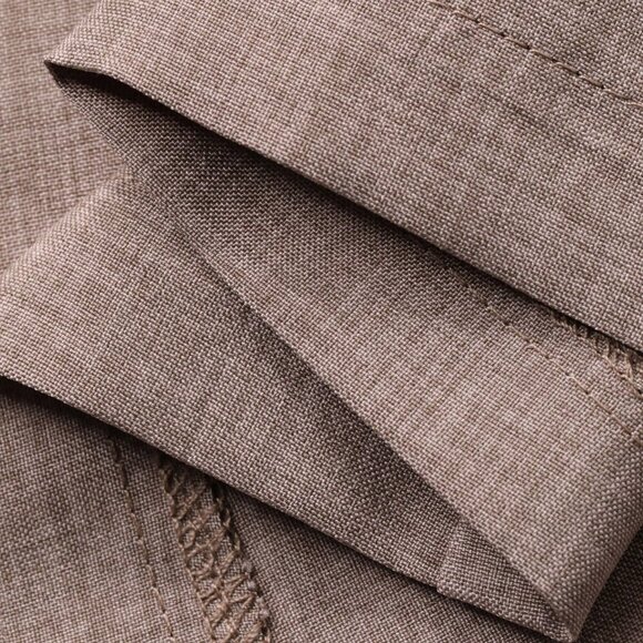 Coffee Brown Elegant Women's V-Neck Ruffle Hem Crop Top And Casual Pants Set - Picture 7 of 7